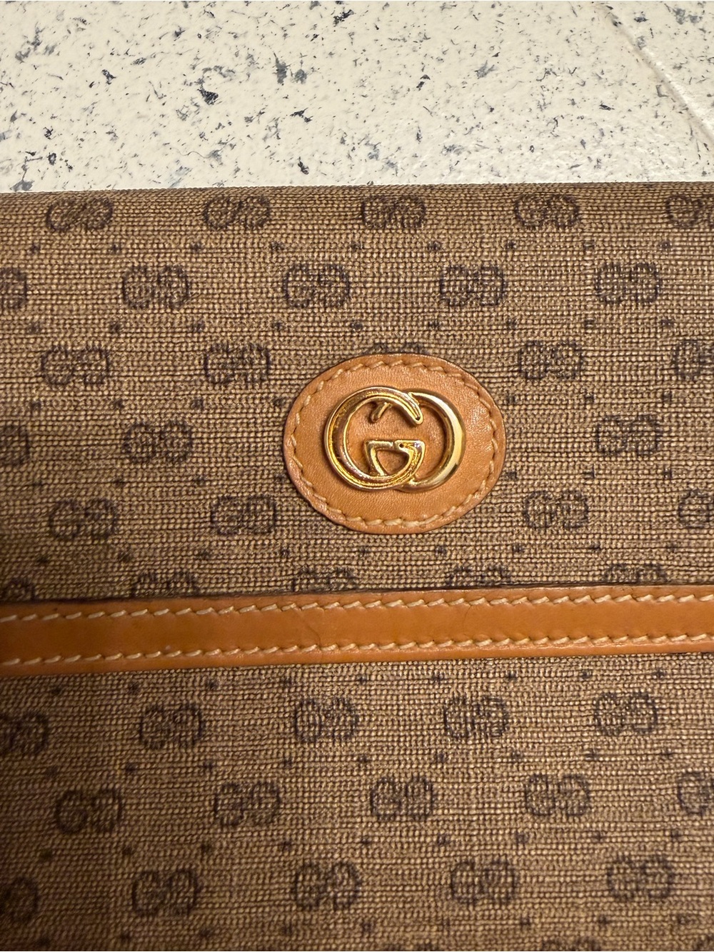 Gucci Brown GG Canvas Continental Wallet with Tan Trim and Gold Hardware - Picture 13 of 14